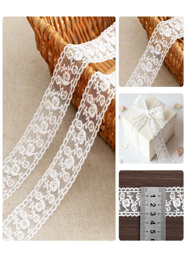 XFSAFDM White Lace Border, Lace Trim Ribbon, 5-Yard, 3.8cm Width Trims Delicate Crown Ribbons for Crafts Sewing and Bridal Wedding Dress Applique Decorations - Image 3